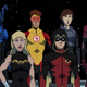 The teen heroes of HBO Max's Young Justice: Outsiders, standing at attention.